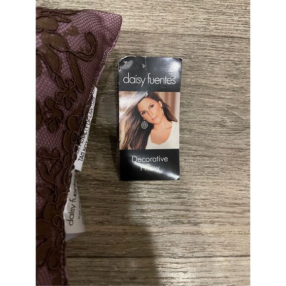 Daisy Fuentes Purple Brown Lace Whimsigoth Decorative Pillow Small Throw New - Picture 2 of 4